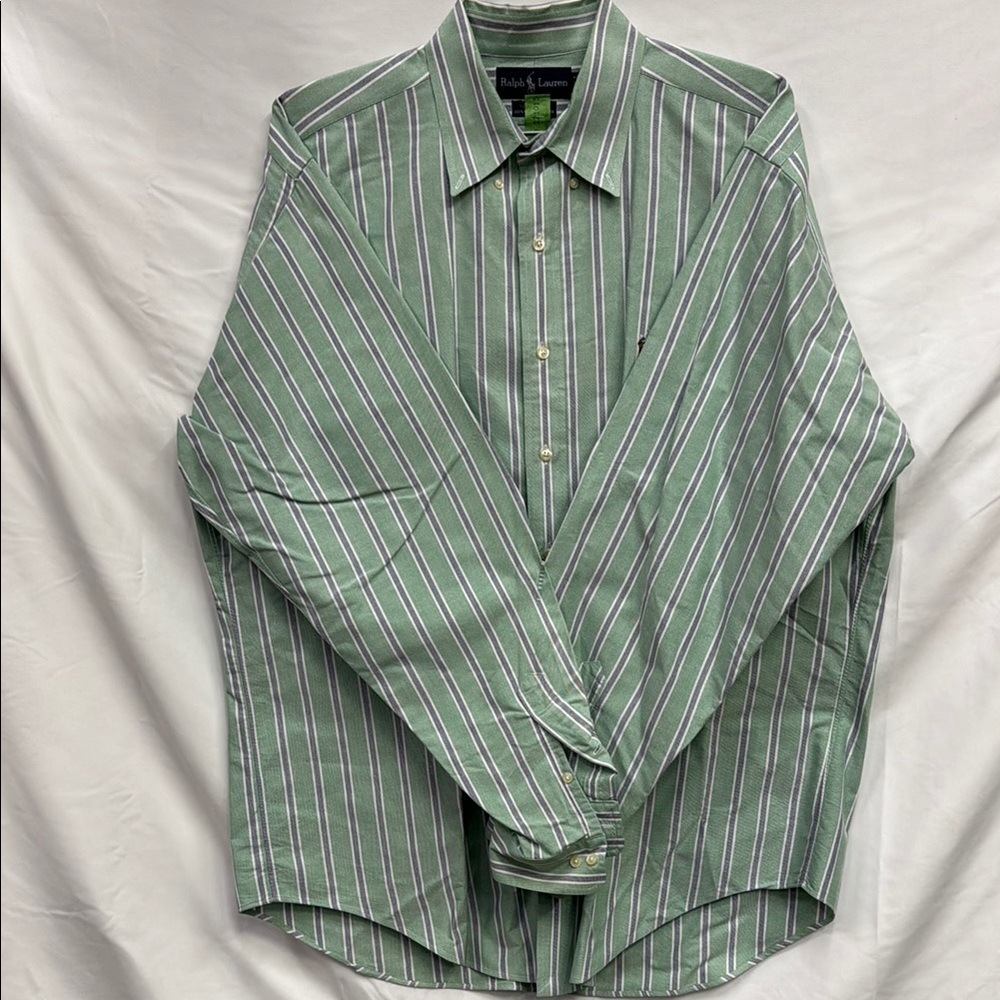 Polo by Ralph Lauren Green Striped Men's Shirt